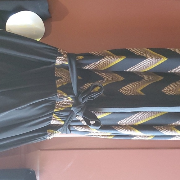 Emma & Michele Black and Gold Asymmetrical Jumpsuit - Picture 5 of 9